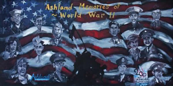 Adam Pate Mural entitled Ashland Memories of World War II