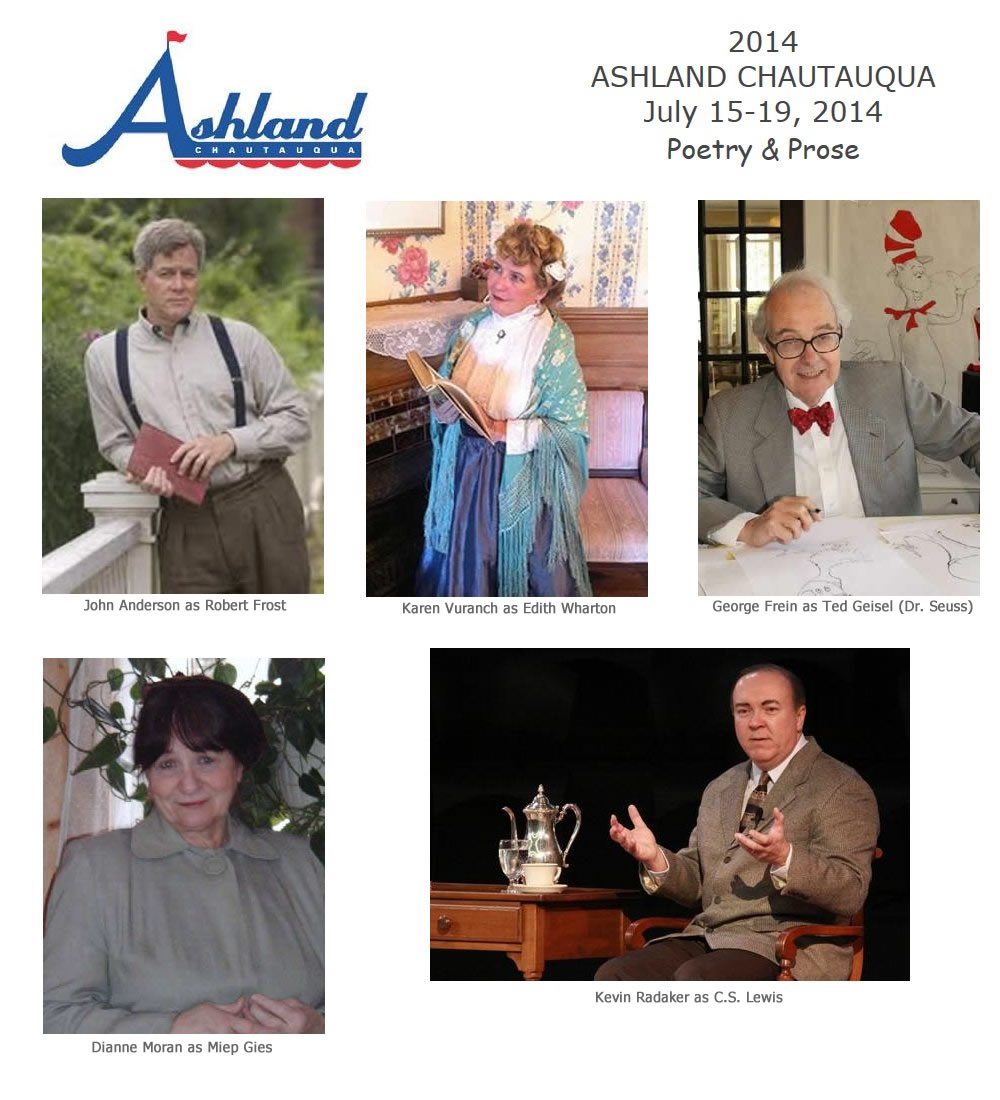 Chautauqua 2014 graphic with the theme Poetry and Prose