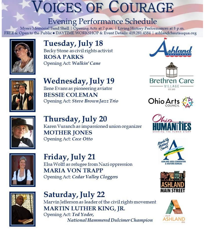 Chautauqua 2017 graphic with the theme 200 Years of Courage